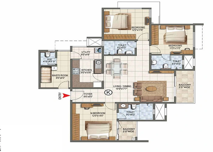 Featured Image of Prestige Imperial Park Hyderabad 3 BHK Floor Plan